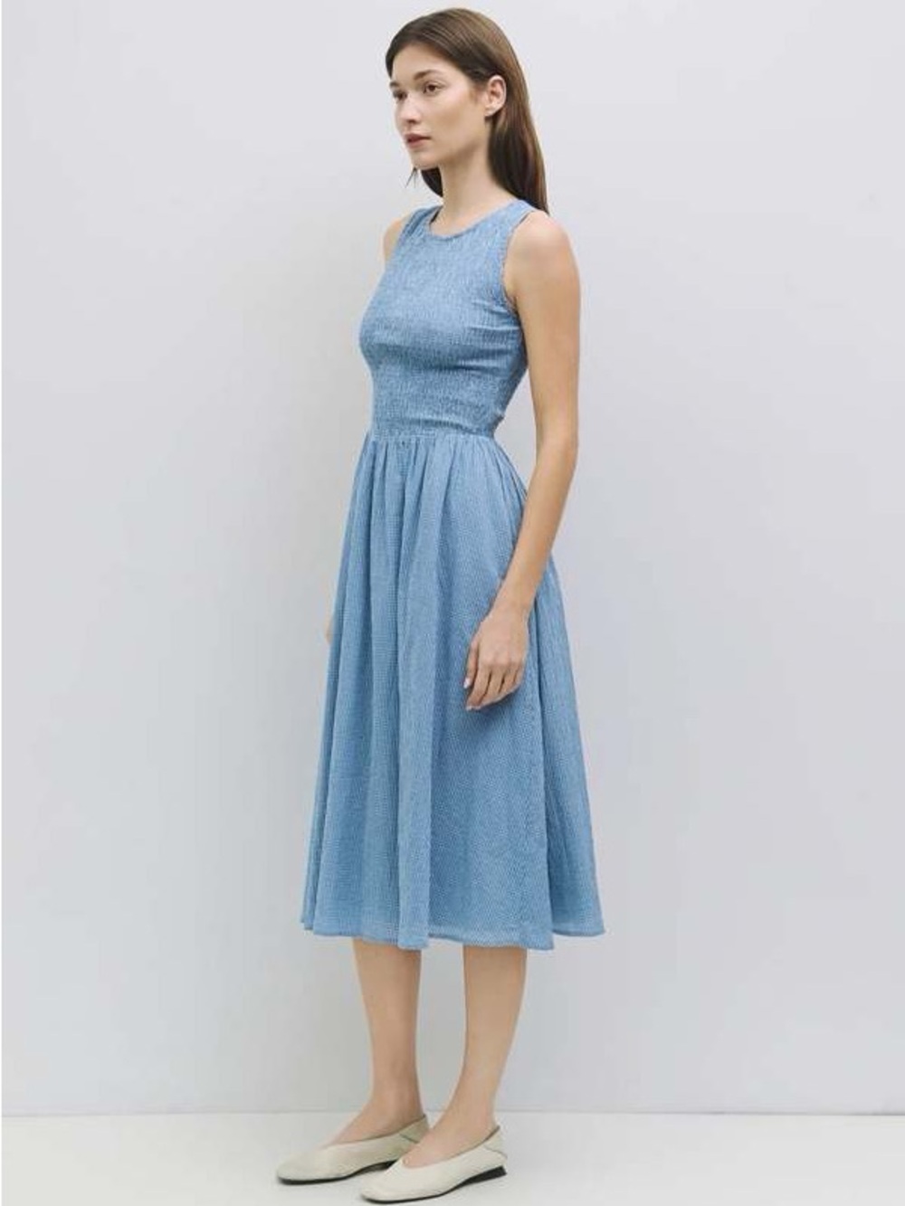 All Row Mandy Smocked Midi Dress